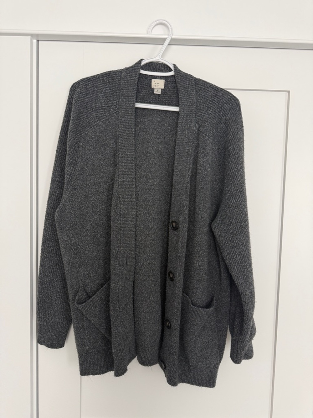 a.new day™ Dark Heather Gray Ribbed Knit Cardigan
